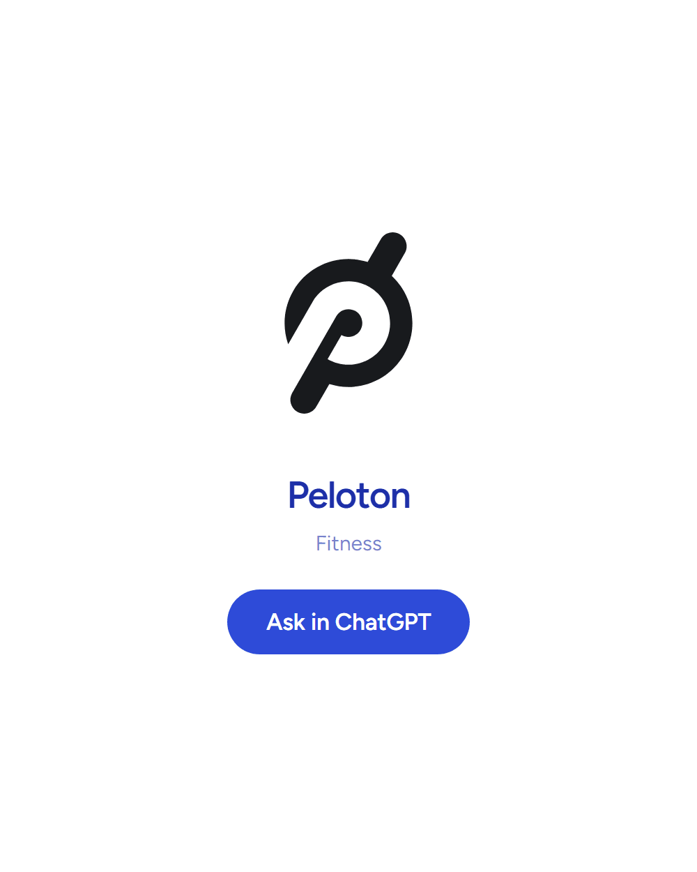 Peloton: Fitness. Answering inside ChatGPT. See the board row.