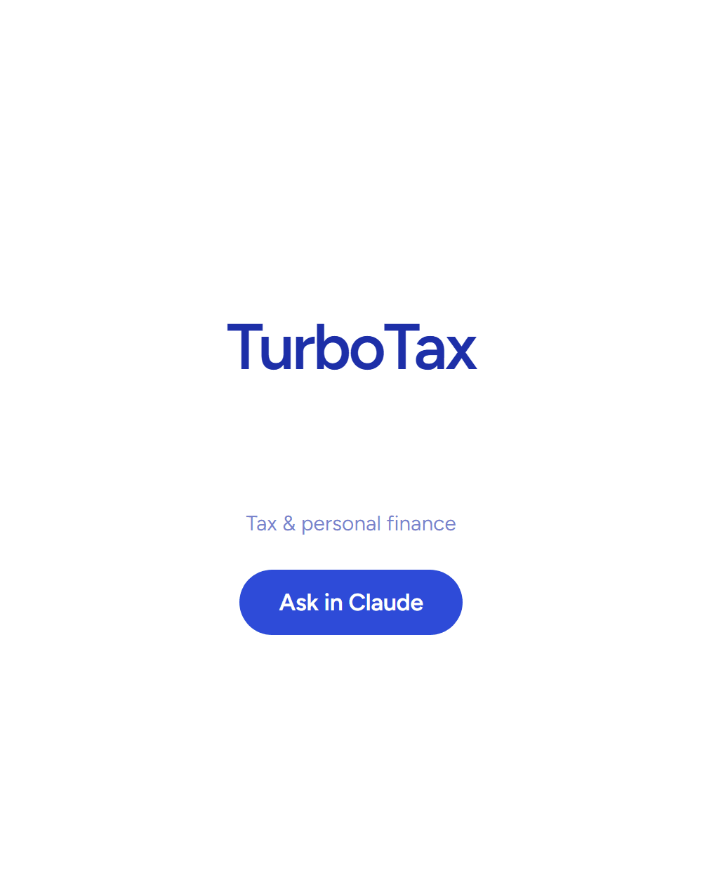 TurboTax: Tax & personal finance. Answering inside Claude. See the board row.